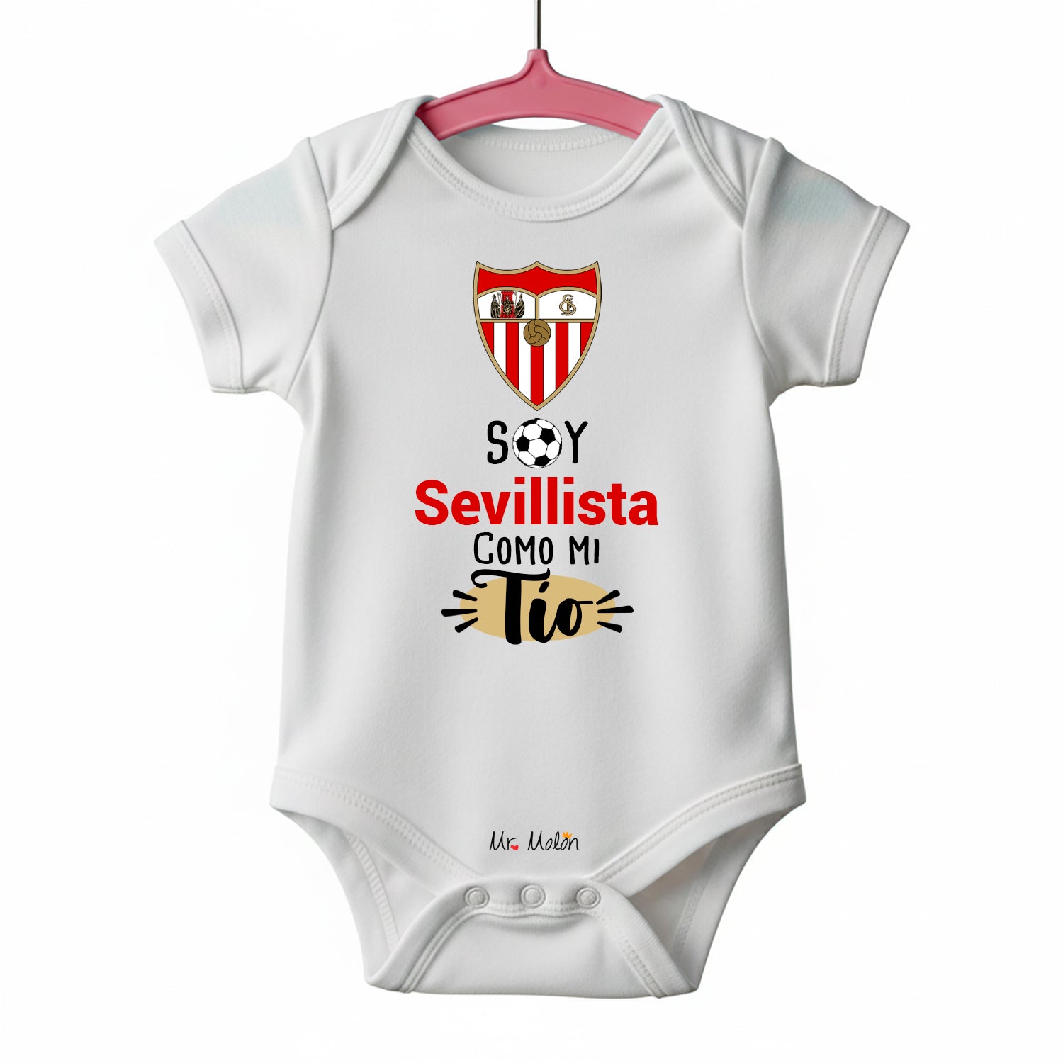 BODY FUTBOL BEBE SOY SEVILLISTA COMO MI TÍO