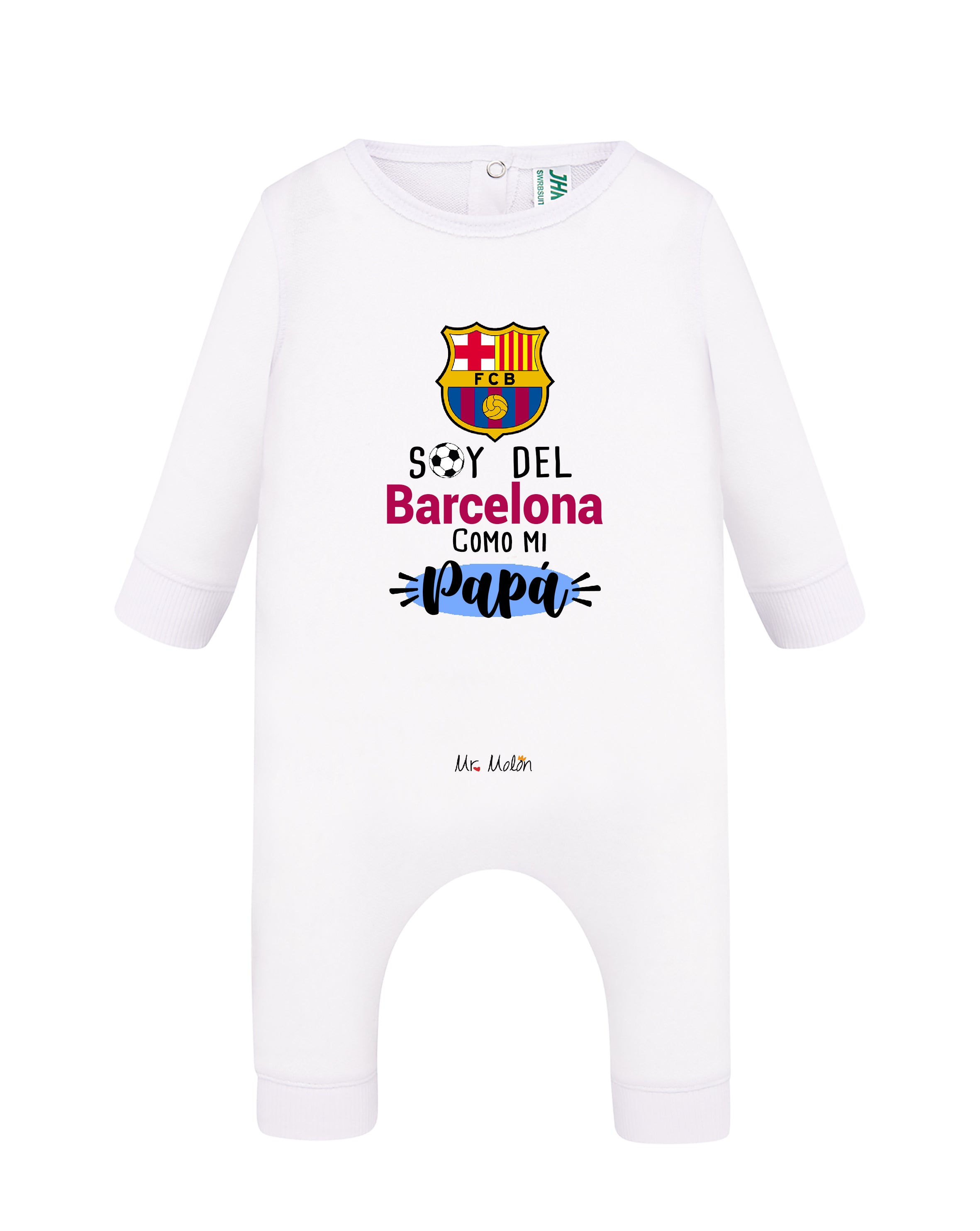 PIJAMA DE FUTBOL BEBE SOY DEL BARCELONA COMO MI PAPÁ