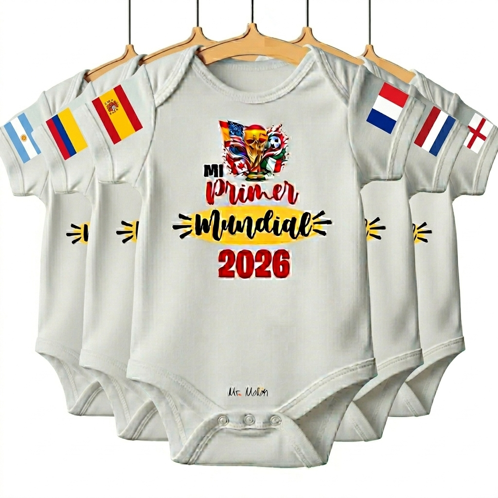 BODY FUTBOL "MI PRIMER MUNDIAL DE FUTBOL 2026" (BANDERA DIFERENTES PAISES)